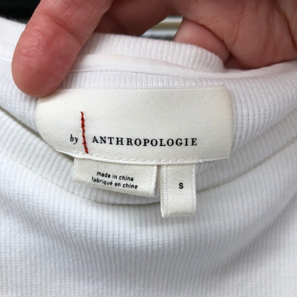Anthropologie Love the Label Tops Lot Womens S White Lime Green Ruffle Boho - Picture 2 of 4